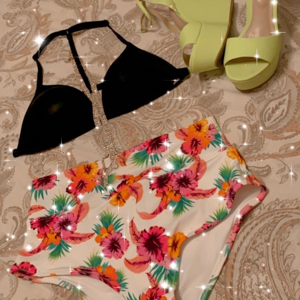 π§π»ββοΈβ¨ Beautiful Pink High-Waisted Swim Suit Set π